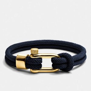 Štýlový pánsky náramok  Alchor Platinum Navy Gold