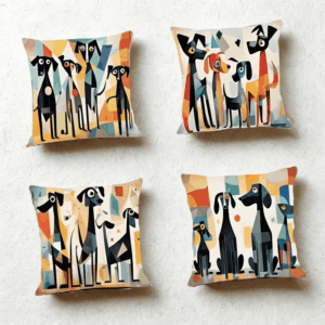 Vintage obliečok na vankúše - pes sada 4 kusov