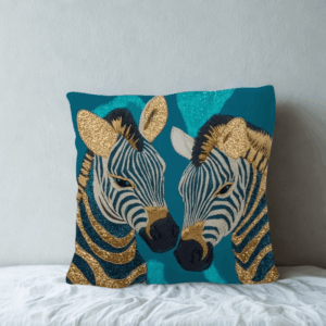 Vintage obliečka na vankúš s motivom zebry