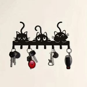 Nástenný držiak na kľúče - mačky