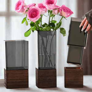 Moderná  akrylových váz dymovej farby sada 3