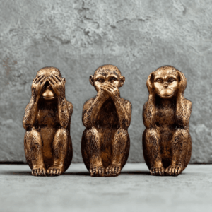 Bronzových sošiek opice sada 3