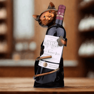 Moderný stojan na víno - mačka