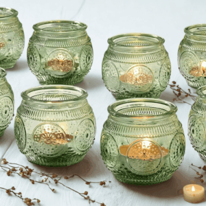 Vintage zelený  svietnik