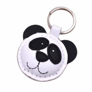 Kožená kľúčenka Panda