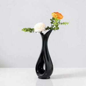 Váza v tvare srdca - čierna