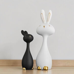 Čiernobiele králiky 2 ks